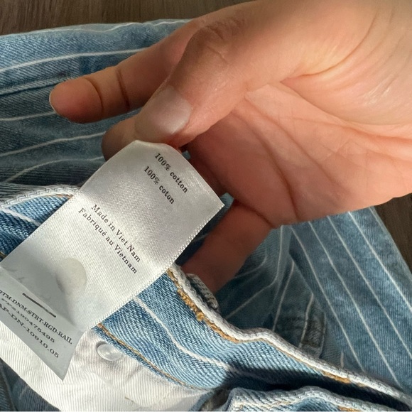 Everlane striped ankle straight 100% cotton rigid jeans - Picture 3 of 4